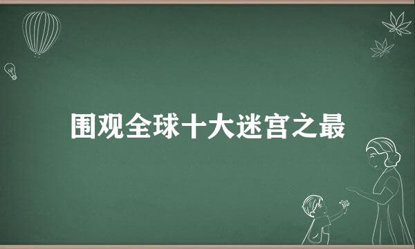 围观全球十大迷宫之最