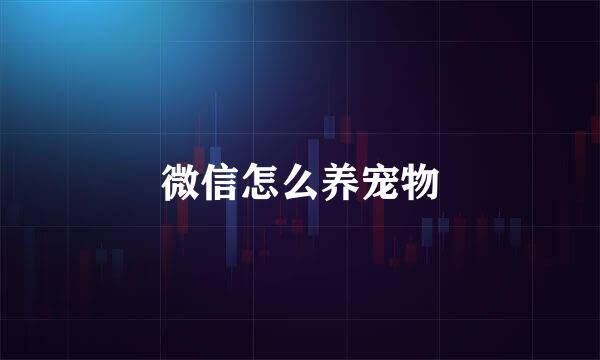 微信怎么养宠物