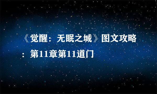 《觉醒:无眠之城》图文攻略:第11章第11道门
