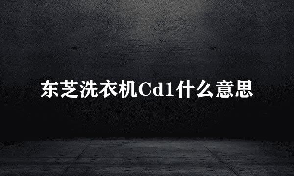 东芝洗衣机Cd1什么意思