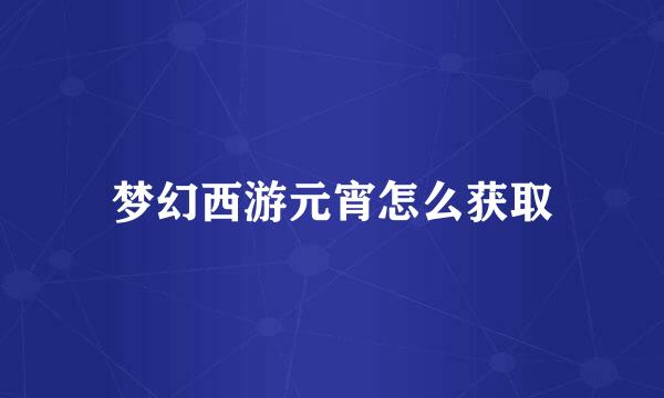 梦幻西游元宵怎么获取