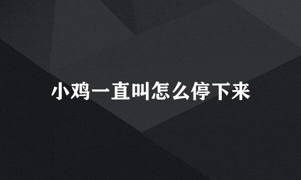 小鸡一直叫怎么停下来