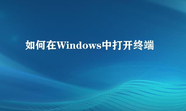 如何在Windows中打开终端