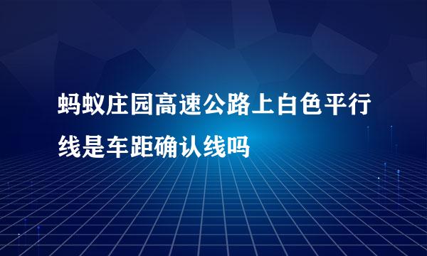 蚂蚁庄园高速公路上白色平行线是车距确认线吗