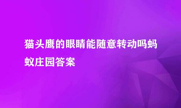 猫头鹰的眼睛能随意转动吗蚂蚁庄园答案
