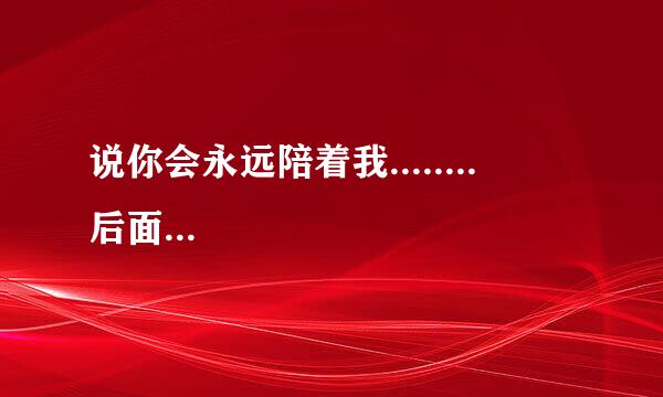说你会永远陪着我........       后面我忘了,什么歌呀