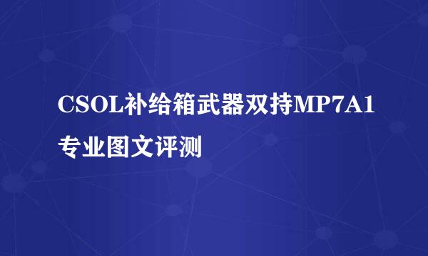 CSOL补给箱武器双持MP7A1专业图文评测