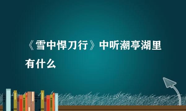 《雪中悍刀行》中听潮亭湖里有什么