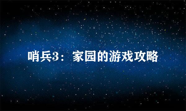 哨兵3：家园的游戏攻略