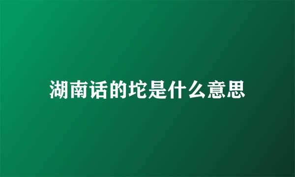 湖南话的坨是什么意思