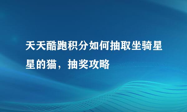 天天酷跑积分如何抽取坐骑星星的猫，抽奖攻略