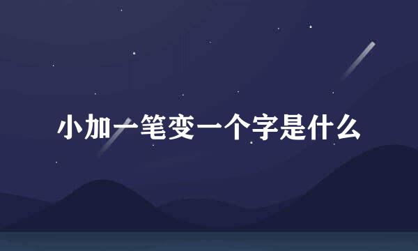 小加一笔变一个字是什么