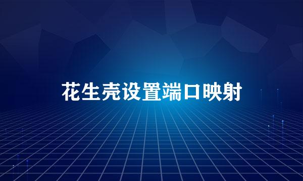 花生壳设置端口映射