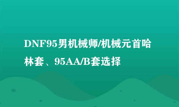 DNF95男机械师/机械元首哈林套、95AA/B套选择