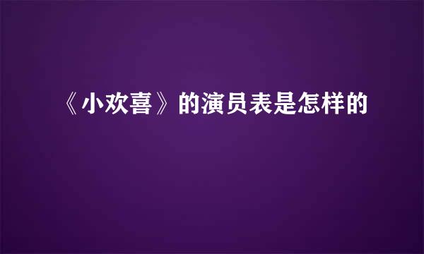 《小欢喜》的演员表是怎样的