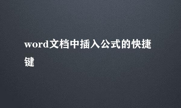 word文档中插入公式的快捷键