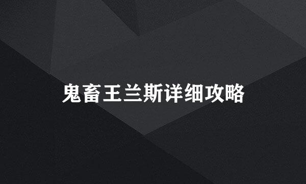 鬼畜王兰斯详细攻略