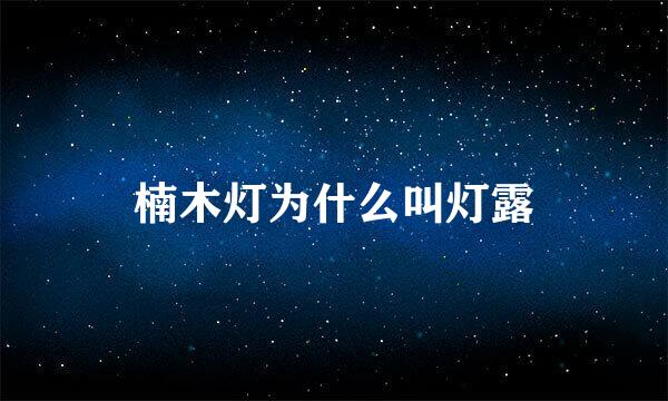 楠木灯为什么叫灯露