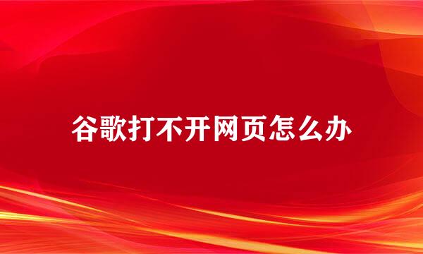 谷歌打不开网页怎么办