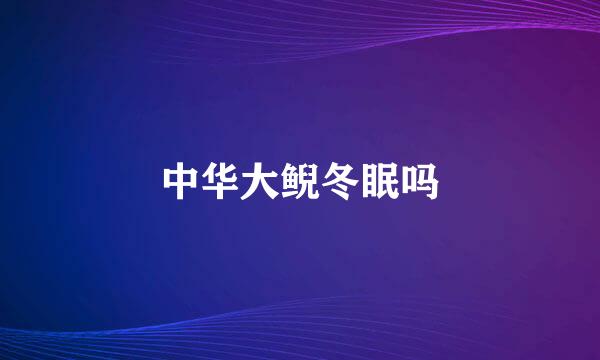中华大鲵冬眠吗