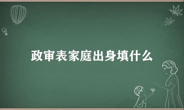 政审表家庭出身填什么
