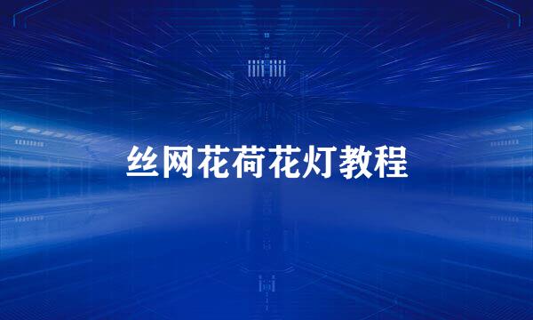 丝网花荷花灯教程