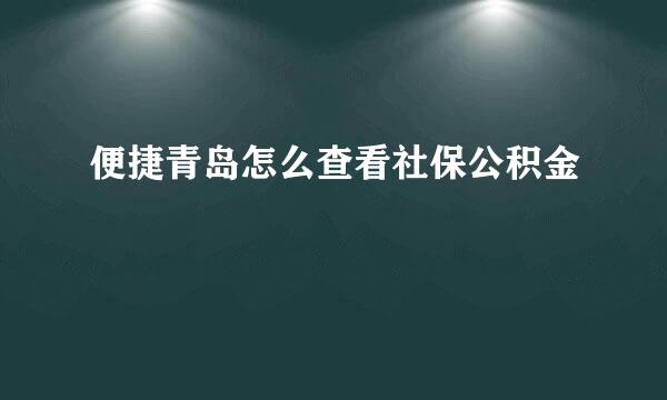 便捷青岛怎么查看社保公积金