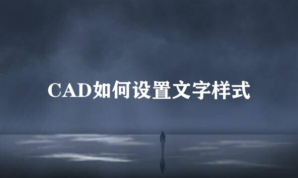 CAD如何设置文字样式