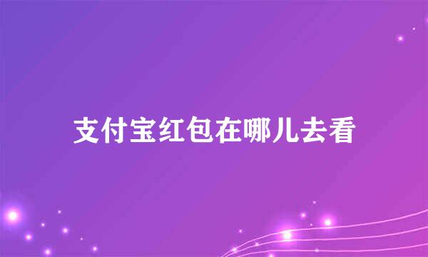 支付宝红包在哪儿去看