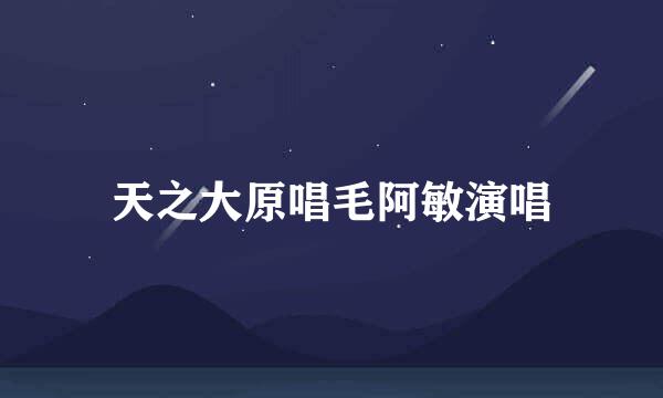 天之大原唱毛阿敏演唱