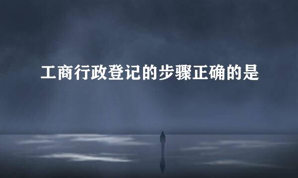 工商行政登记的步骤正确的是