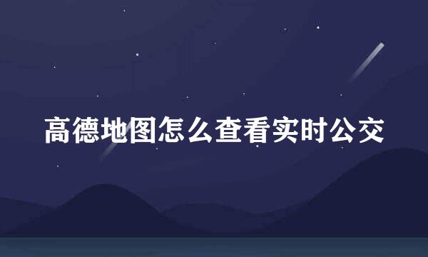 高德地图怎么查看实时公交