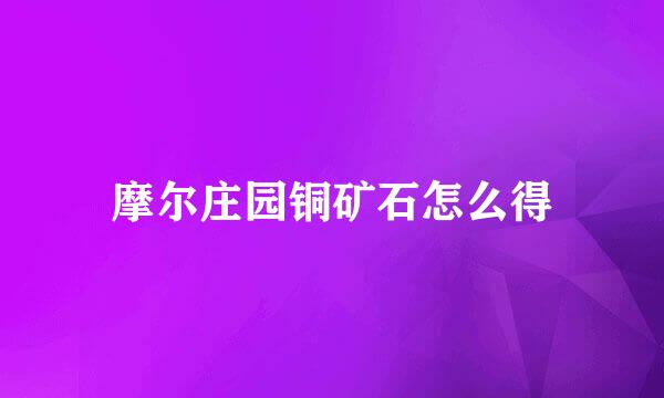 摩尔庄园铜矿石怎么得