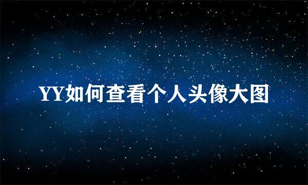 YY如何查看个人头像大图