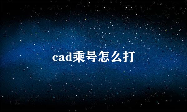 cad乘号怎么打
