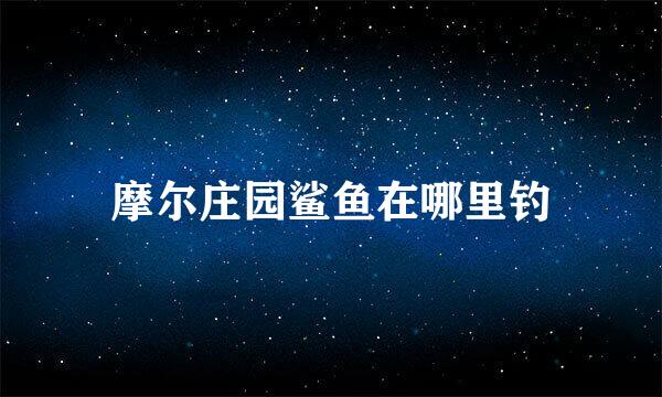 摩尔庄园鲨鱼在哪里钓