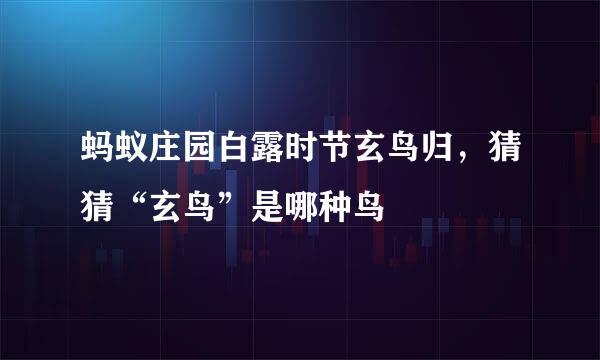 蚂蚁庄园白露时节玄鸟归,猜猜“玄鸟”是哪种鸟