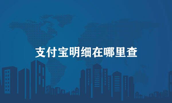 支付宝明细在哪里查