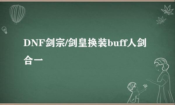 DNF剑宗/剑皇换装buff人剑合一