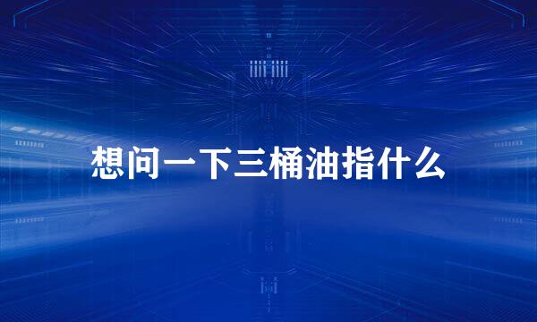 想问一下三桶油指什么
