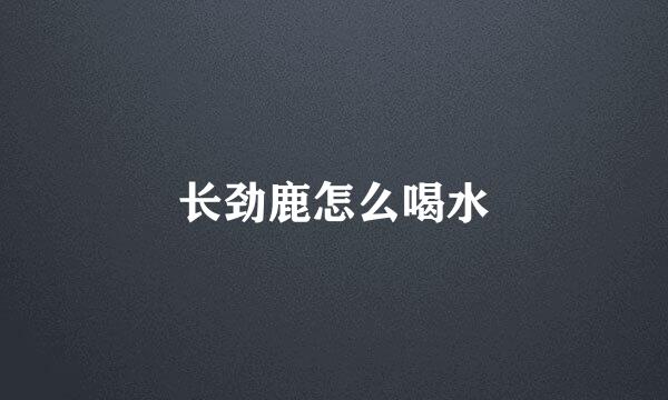 长劲鹿怎么喝水