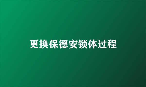 更换保德安锁体过程