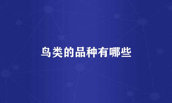 鸟类的品种有哪些