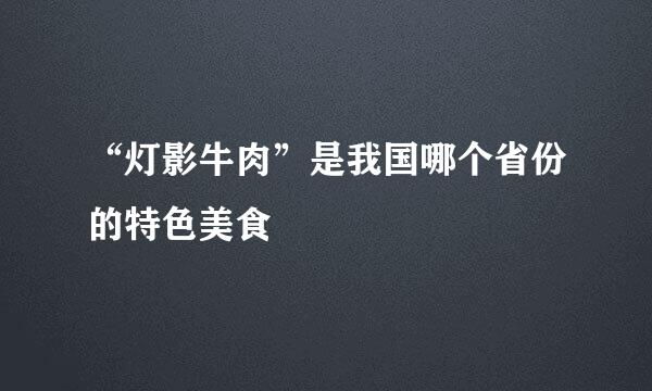 “灯影牛肉”是我国哪个省份的特色美食