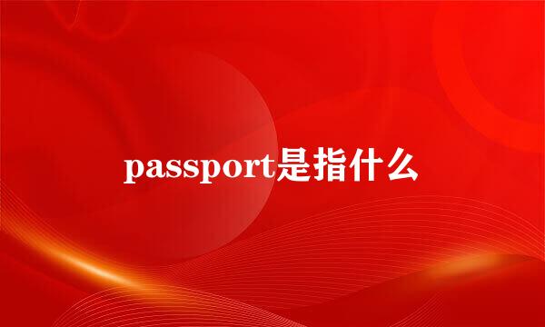 passport是指什么