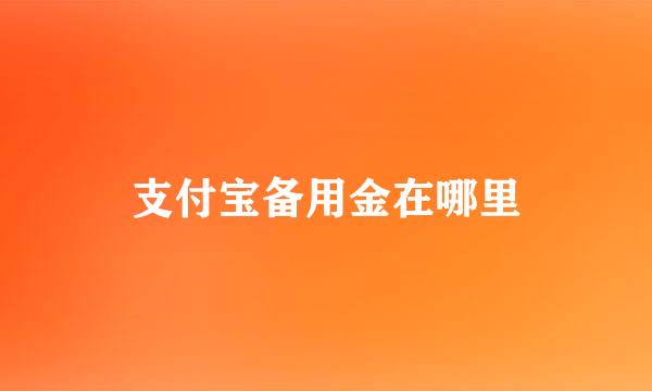 支付宝备用金在哪里