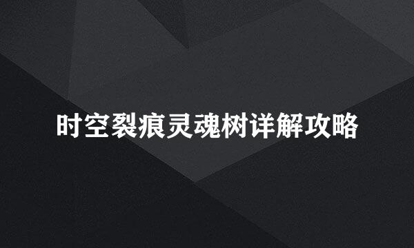 时空裂痕灵魂树详解攻略