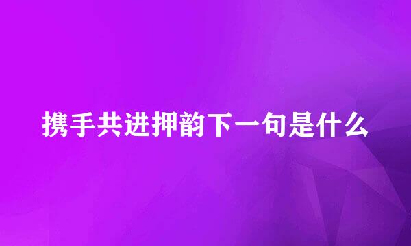 携手共进押韵下一句是什么