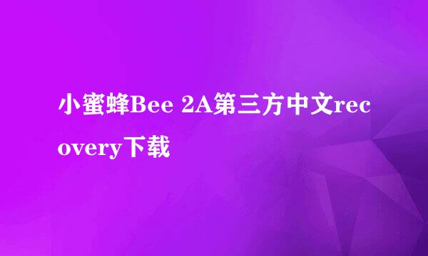 小蜜蜂Bee 2A第三方中文recovery下载
