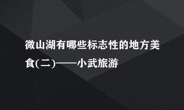 微山湖有哪些标志性的地方美食(二)——小武旅游